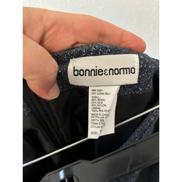 Bonnie & Norma Vintage Y2K Midi Skirt Wool Silk Blend A-Line Grey Office Career - Picture 5 of 6